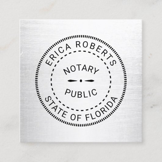 Minimalisator notaris openbare stempel vierkante visitekaartje (Voorkant)