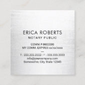 Minimalisator notaris openbare stempel vierkante visitekaartje (Achterkant)