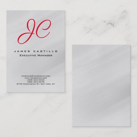 Minimalisator professionele moderne handschrijfmon visitekaartje (Voorkant / Achterkant)