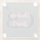 Minimalisator professionele moderne monogram glazen onderzetter (Achterkant)