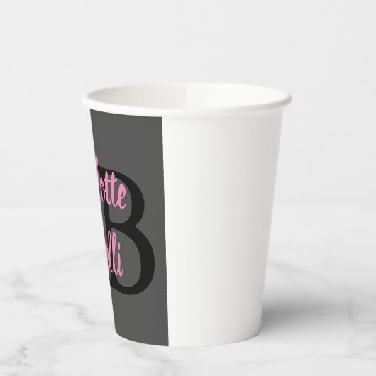 Minimalisator professionele moderne monogram papieren bekers (Links)