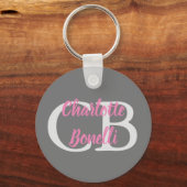 Minimalisator professionele moderne monogram sleutelhanger (Voorkant)