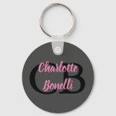 Minimalisator professionele moderne monogram sleutelhanger (Voorkant)