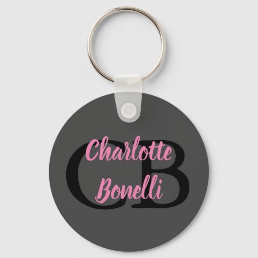 Minimalisator professionele moderne monogram sleutelhanger (Voorkant)