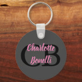 Minimalisator professionele moderne monogram sleutelhanger (Voorkant)