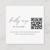Minimalisator QR-code RSVP Weddenschap Website Informatiekaartje (Voorkant)