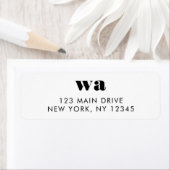 Minimalisator retour Address Monogram Initialen Re Etiket (Insitu)