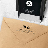 Minimalisator retour Address Monogram Initialen Re Zelfinktende Stempel