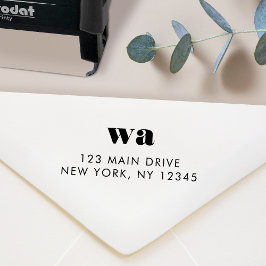 Minimalisator retour Address Monogram Initialen Re Zelfinktende Stempel