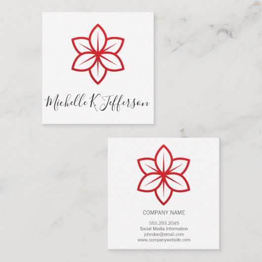 Minimalisator rood ventilator vierkante visitekaartje (Voorkant / Achterkant)