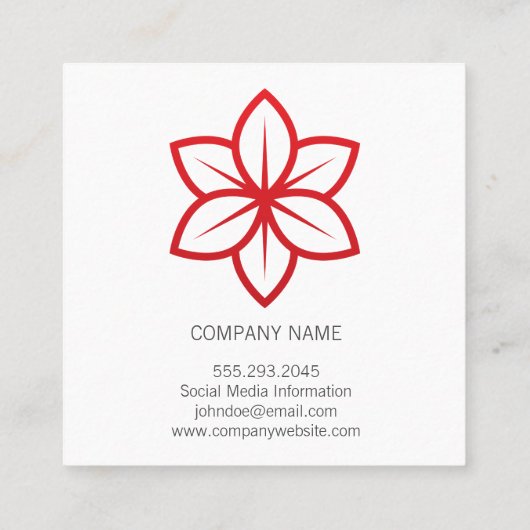 Minimalisator rood ventilator vierkante visitekaartje (Achterkant)