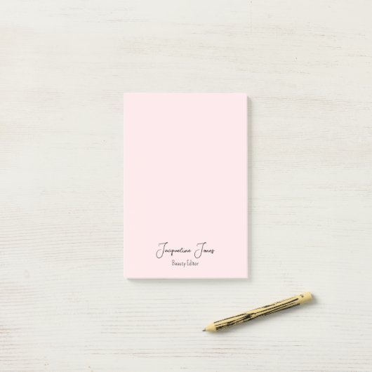 Minimalisator roze schoonheidssalon leraar post-it® notes (Op bureau)
