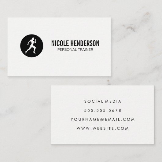 Minimalisator runner visitekaartje (Voorkant / Achterkant)