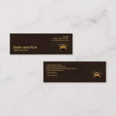 Minimalisator TAXI Chauffeur voor bruin hout Mini Visitekaartje (Voorkant / Achterkant)