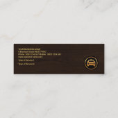 Minimalisator TAXI Chauffeur voor bruin hout Mini Visitekaartje (Achterkant)