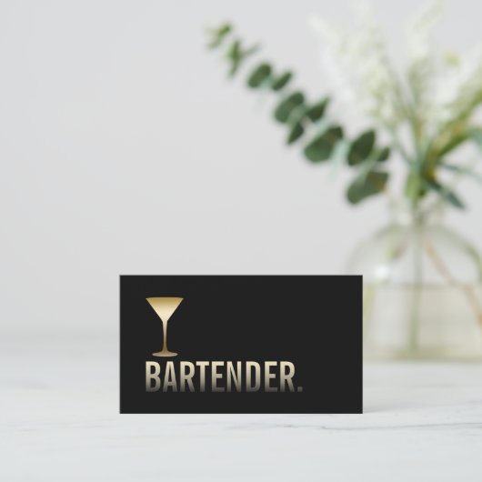 Minimalisator van de Bartender Modern Gold Wine Ba Visitekaartje (Staand voorkant)