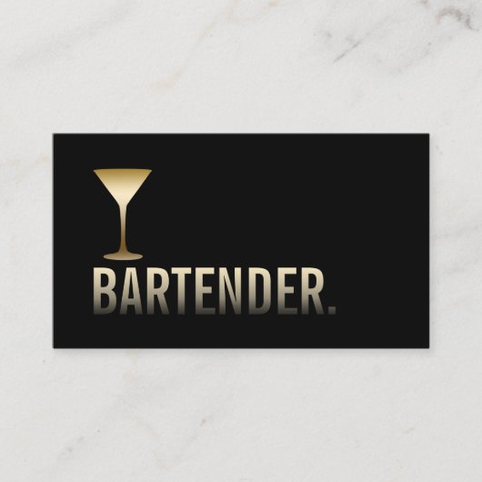 Minimalisator van de Bartender Modern Gold Wine Ba Visitekaartje (Voorkant)