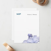 Minimalisator van de Floral Monogrammed Profession Notitiekaartje (Voorkant / Achterkant in situ)