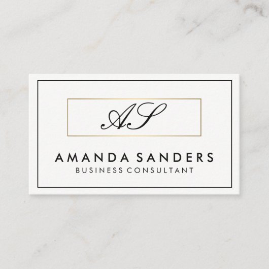 Minimalisator van de goudgrens van Monogram Visitekaartje (Voorkant)