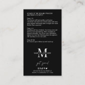 Minimalisator van de Ombre Powder Brows Aftercare  Visitekaartje (Achterkant)