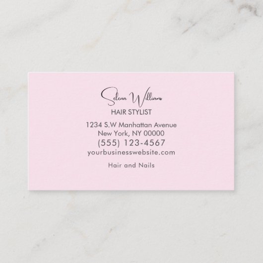 Minimalisator van de Salon Tools van de Stijllijst Visitekaartje (Achterkant)