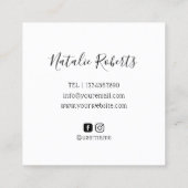 Minimalisator van Haarstylist met handtekeningen b Vierkante Visitekaartje (Achterkant)