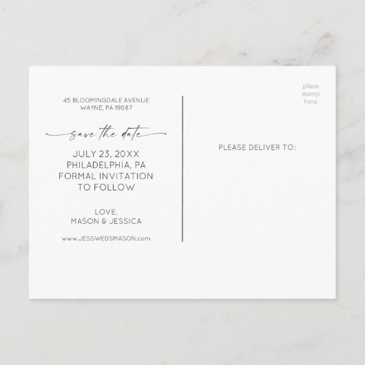 Minimalisator van het manuscript sparen het Briefk Briefkaart (Achterkant)