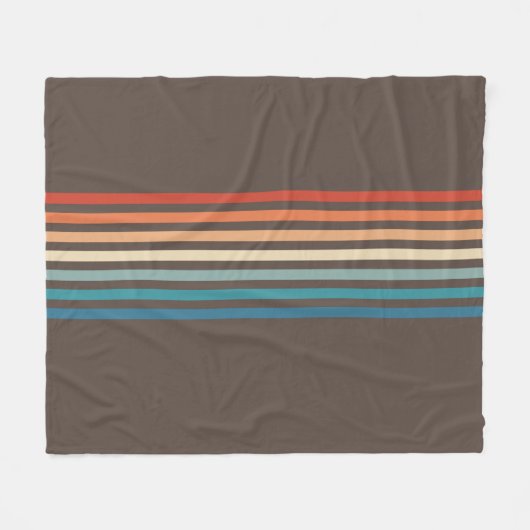 Minimalisator van Retro Striped 70s Fleece Deken (Voorkant (Horizontaal))