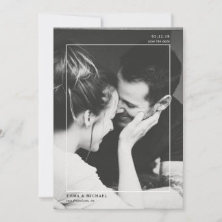 Minimalisator voor foto's zwart-wit save the date
