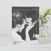 Minimalisator voor foto's zwart-wit save the date (Staand voorkant)