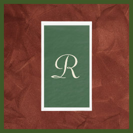 Minimalisator voor groene en Cream Monogrammed Servet
