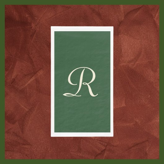 Minimalisator voor groene en Cream Monogrammed Servet