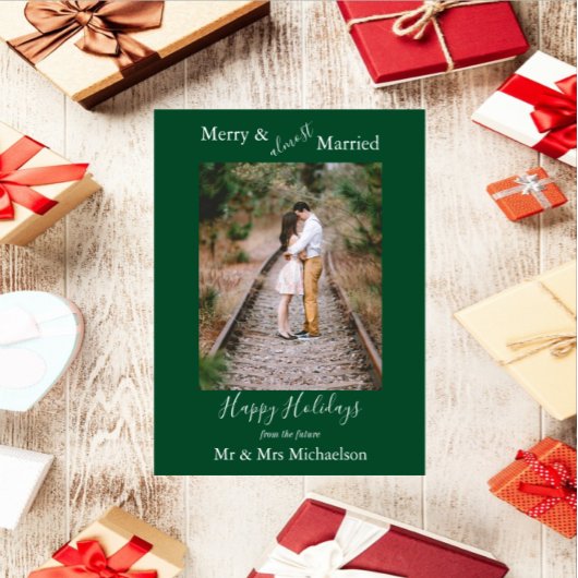 Minimalisator voor liefste huwelijken feestdagenkaart