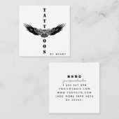 Minimalisator voor ornamental Eagle Bird Tattoo Vierkante Visitekaartje (Voorkant / Achterkant)