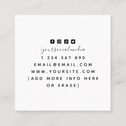 Minimalisator voor ornamental Eagle Bird Tattoo Vierkante Visitekaartje (Achterkant)