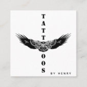 Minimalisator voor ornamental Eagle Bird Tattoo Vierkante Visitekaartje (Voorkant)