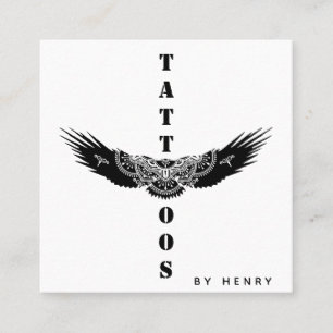 Minimalisator voor ornamental Eagle Bird Tattoo Vierkante Visitekaartje