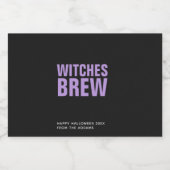 Minimalisator voor persoonlijke Halloween Witches Likeurfles Etiket (Enkel label)