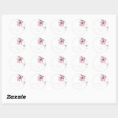 Minimalisator voor roze zonnebloem | Weddenschap-e Ronde Sticker (Vel)