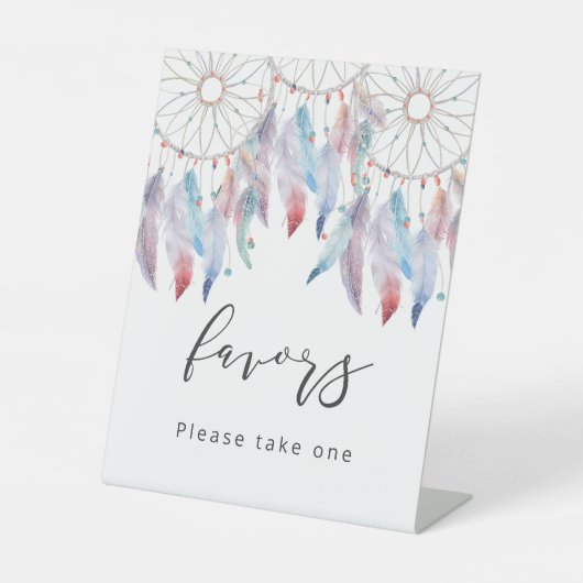 Minimalisator voor tafelgebarentaal Boho-Baby show Reclamebord Met Voetstuk (Voorkant)