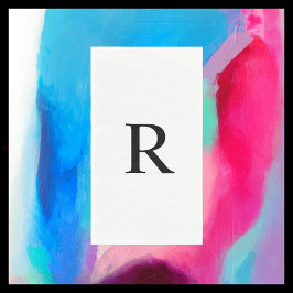 Minimalisator voor witte en zwarte monogrammen servet