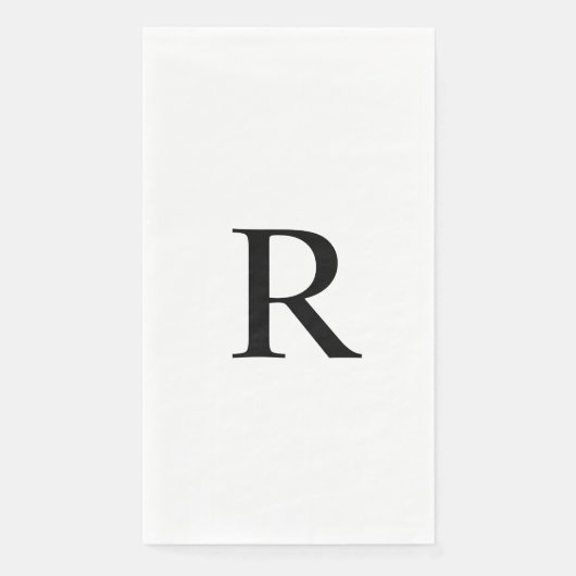 Minimalisator voor witte en zwarte monogrammen servet (Voorkant)