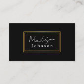 Minimalisator voor zwarte en goudlegant visitekaartje (Voorkant)