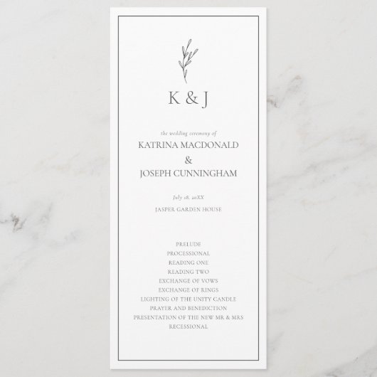 Minimalisator voor zwarte en witte weddenschappen programmakaart (Voorkant)