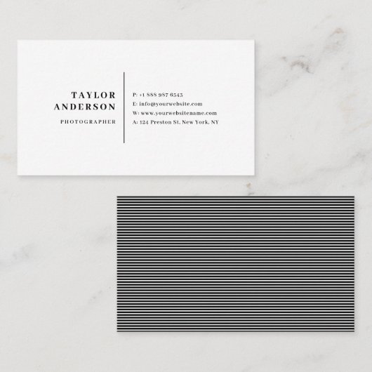Minimalisator voor zwarte moderne seriefilm visitekaartje (Voorkant / Achterkant)