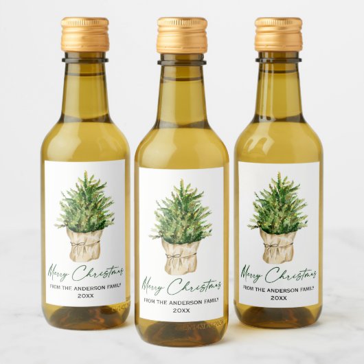 Minimalisator waterverf Tree Calligraphy Ink Scrip Wijn Etiket (Flessen)