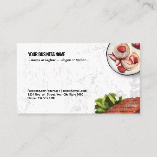 Minimalisator westerne voedseltextuur visitekaartje (Achterkant)