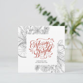 Minimalisator winterFloral | Kerst Wreath Square Feestdagenkaart (Staand voorkant)