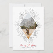 Minimalisator winterFloral | Kerstlijnfoto Feestdagenkaart (Voorkant)