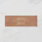 Minimalisator zacht middelbruin kunstleder mini visitekaartje (Achterkant)